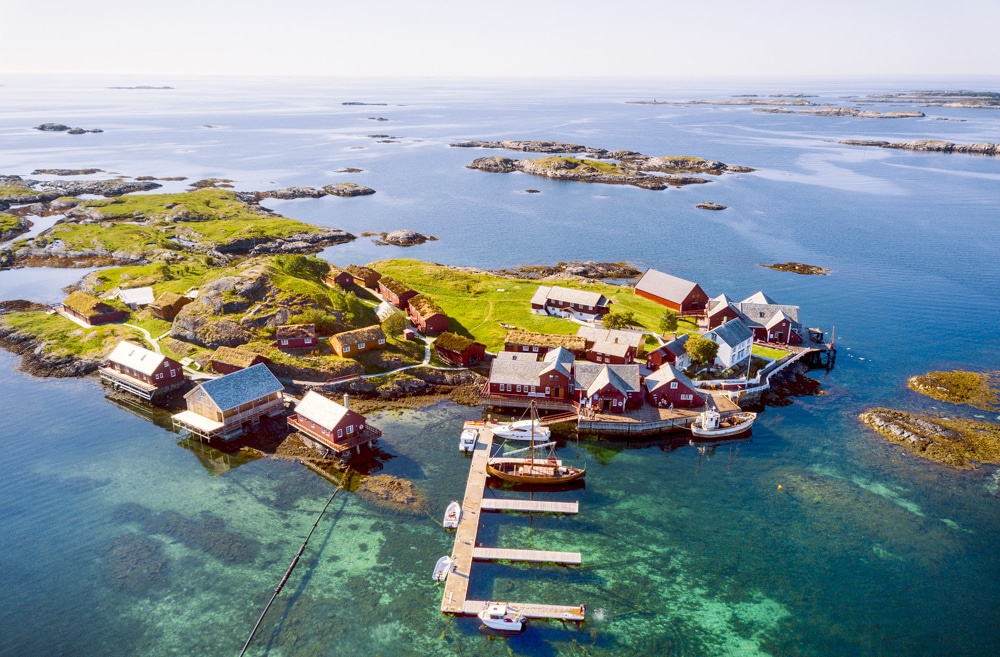 haholmen island hotel norway aerial view